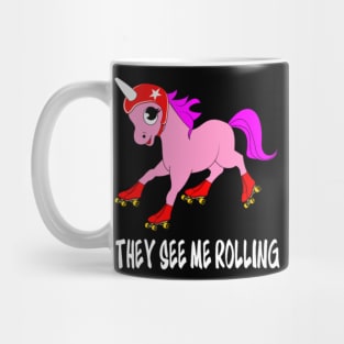 unicorn roller skate roller skating inliner gift Mug